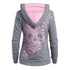 Black Friday Womens Butterflies Skull Hoodie Kangaroo Pocket Hooded Sweatshirt - menochic